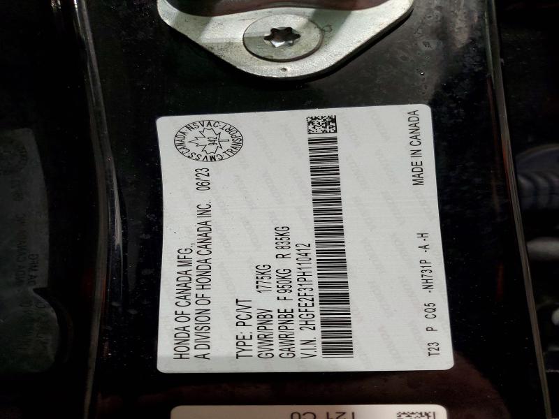 Aukcja sprzedaży 2023 Honda Civic, vin: 2HGFE2F31PH110412, numer aukcji: 75398325