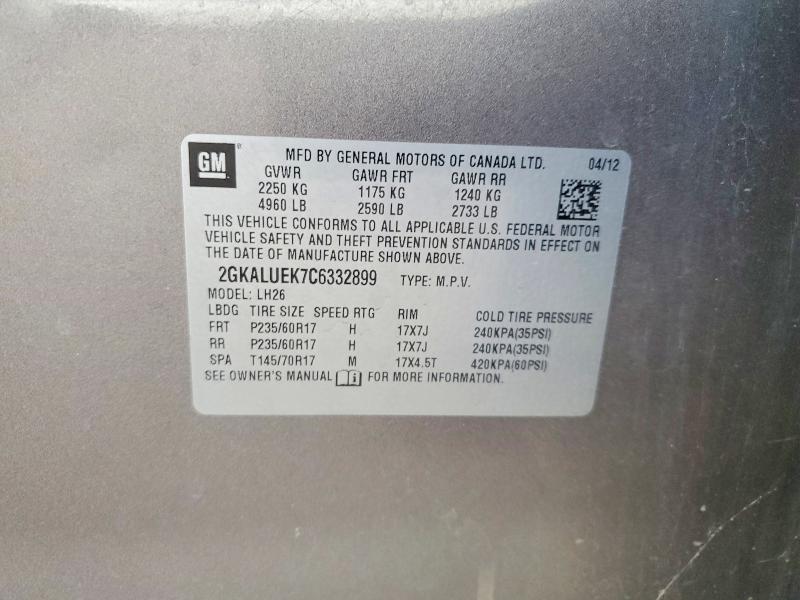 Продаж на аукціоні авто 2012 Gmc Terrain, vin: 2GKALUEK7C6332899, номер лоту: 79565175