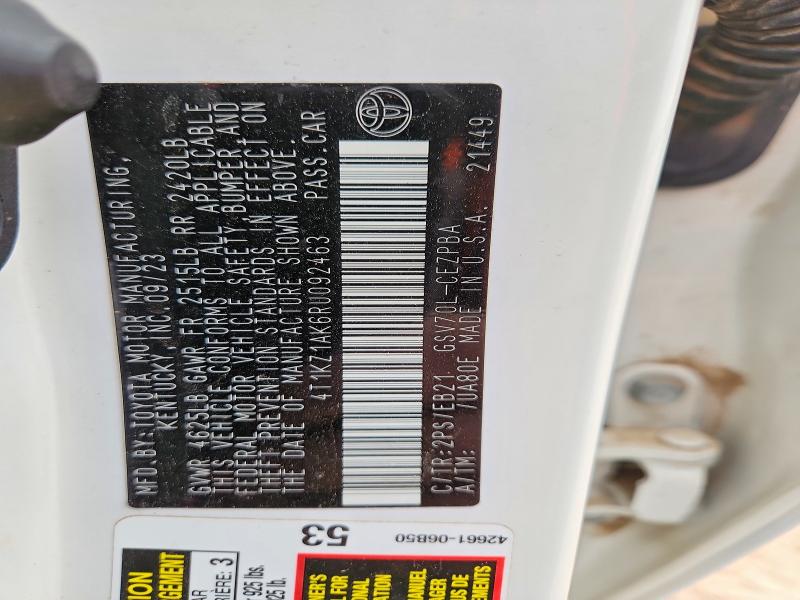 2024 Toyota Camry მანქანა იყიდება აუქციონზე, vin: 4T1KZ1AK6RU092463, აუქციონის ნომერი: 77699075