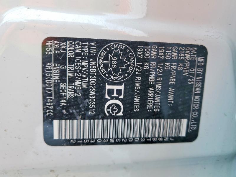Aukcja sprzedaży 2025 Nissan Rogue, vin: JN8BT3DD2SW303512, numer aukcji: 74689165
