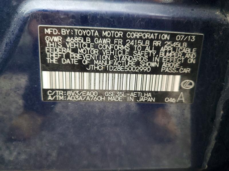 Продажа на аукционе авто 2014 Lexus Is 250, vin: JTHCF1D28E5002990, номер лота: 77871435