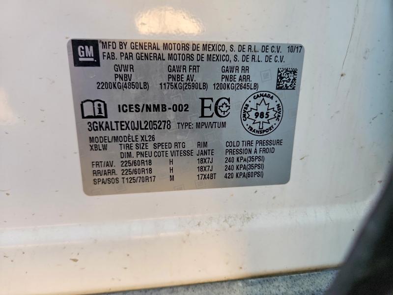 77589955 :رقم المزاد ، 3GKALTEX0JL205278 vin ، 2018 Gmc Terrain مزاد بيع