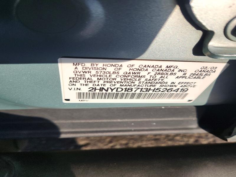 Aukcja sprzedaży 2003 Acura Mdx, vin: 2HNYD18713H526419, numer aukcji: 75777885