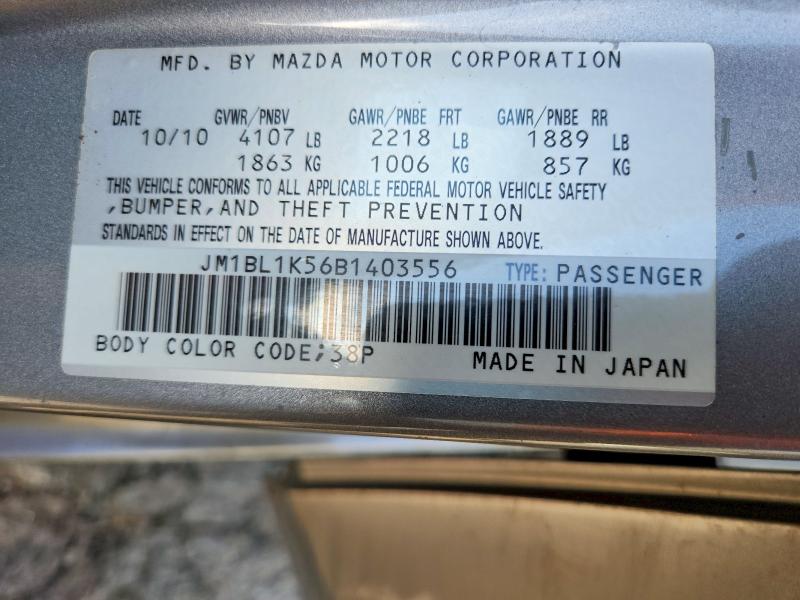77937275 :رقم المزاد ، JM1BL1K56B1403556 vin ، 2011 Mazda 3 مزاد بيع