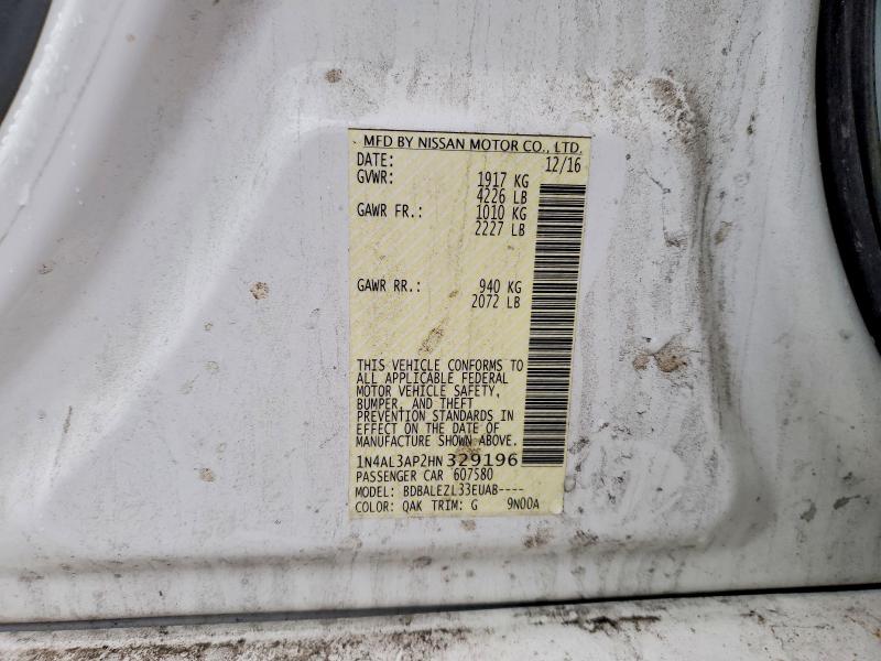 78317615 :رقم المزاد ، 1N4AL3AP2HN329196 vin ، 2017 Nissan Altima 2.5 مزاد بيع