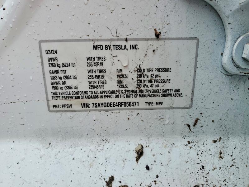 Aukcja sprzedaży 2024 Tesla Model Y, vin: 7SAYGDEE4RF056471, numer aukcji: 77807305