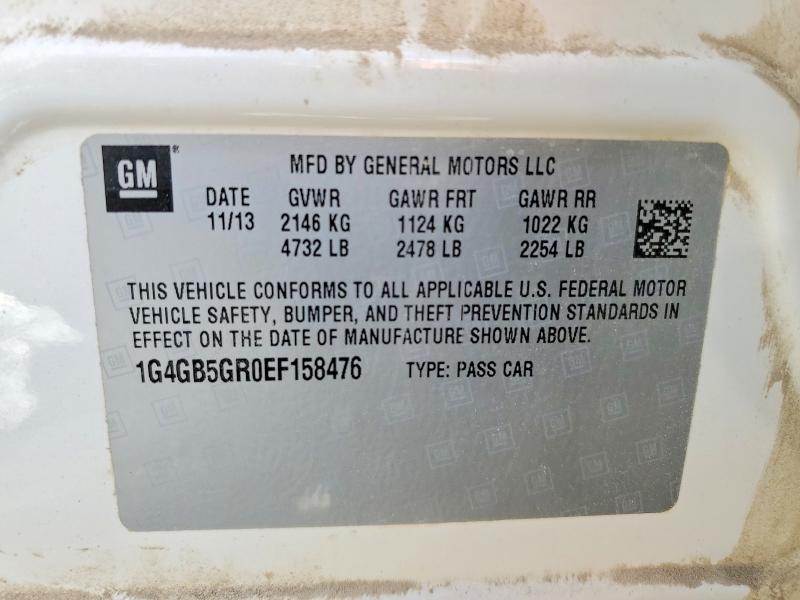 Продаж на аукціоні авто 2014 Buick Lacrosse, vin: 1G4GB5GR0EF158476, номер лоту: 79040895
