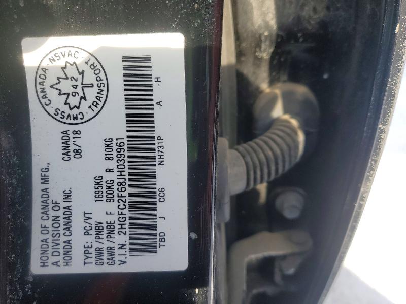 Aukcja sprzedaży 2018 Honda Civic, vin: 2HGFC2F68JH039961, numer aukcji: 78072425