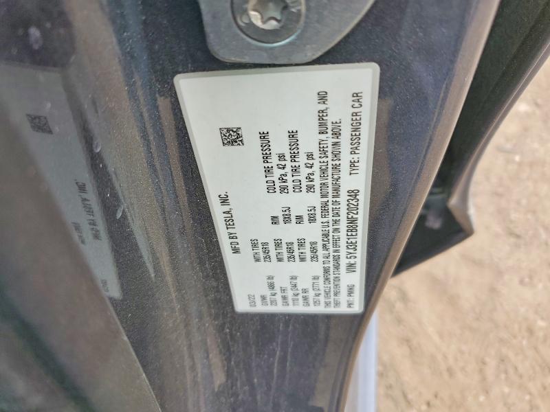 77168595 :رقم المزاد ، 5YJ3E1EB8NF202348 vin ، 2022 Tesla Model 3 مزاد بيع