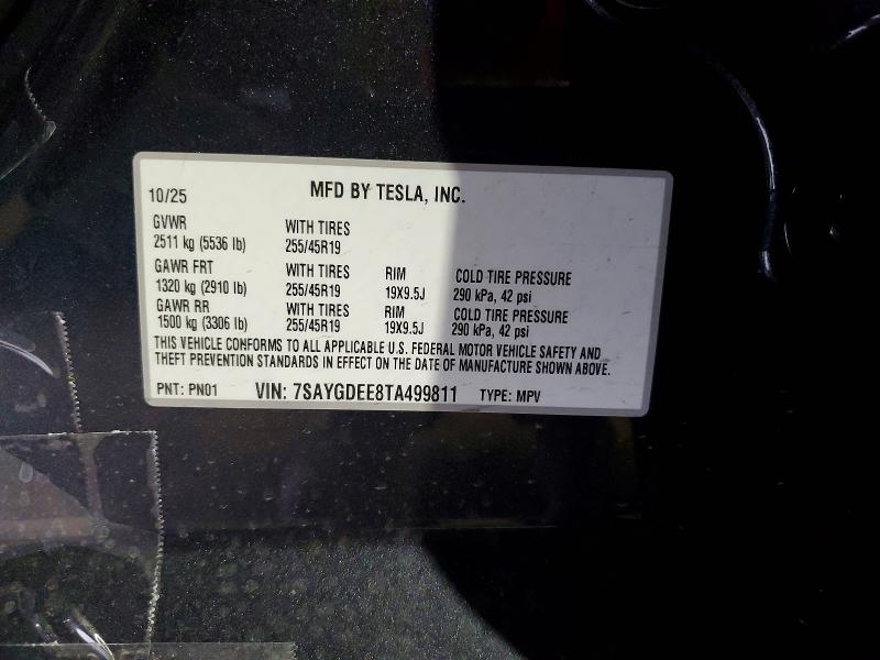 Продажа на аукционе авто 2026 Tesla Model Y, vin: 7SAYGDEE8TA499811, номер лота: 77944655