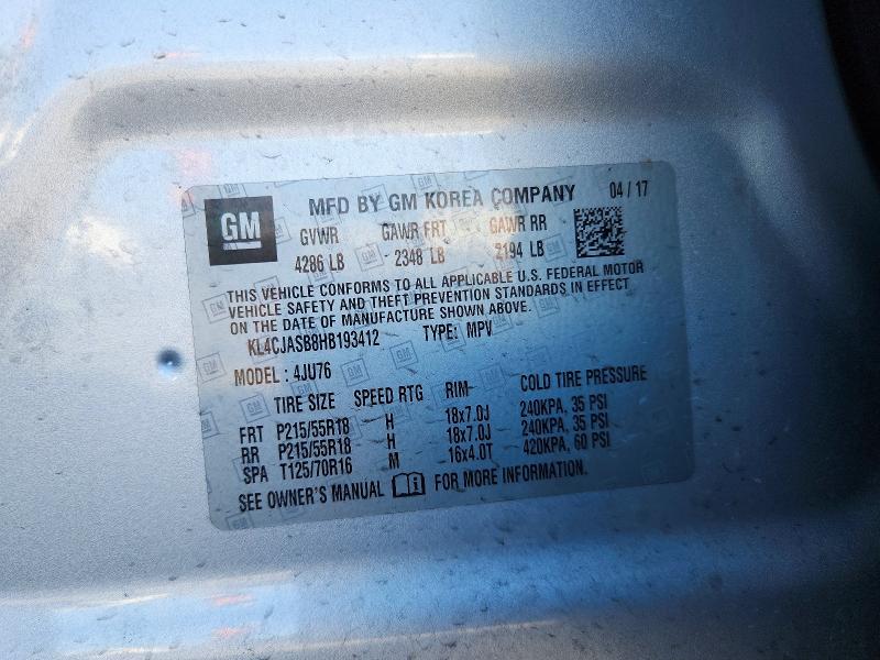 Продаж на аукціоні авто 2017 Buick Encore, vin: KL4CJASB8HB193412, номер лоту: 77351155