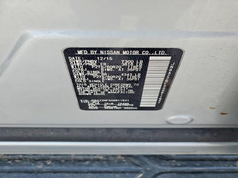 2016 Infiniti Qx80 მანქანა იყიდება აუქციონზე, vin: JN8AZ2NF5G9611641, აუქციონის ნომერი: 78549395