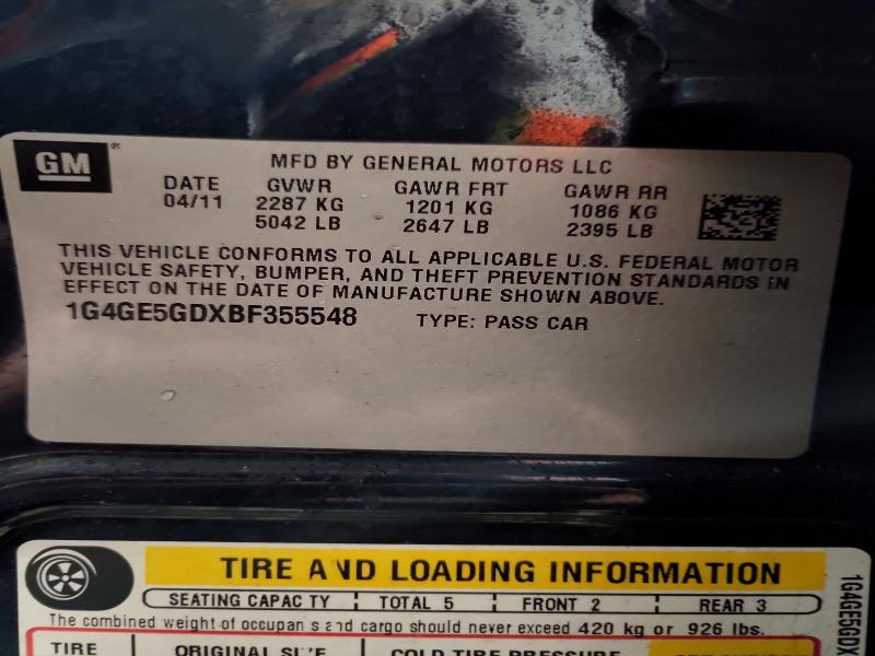 79228335 :رقم المزاد ، 1G4GE5GDXBF355548 vin ، 2011 Buick Lacrosse مزاد بيع