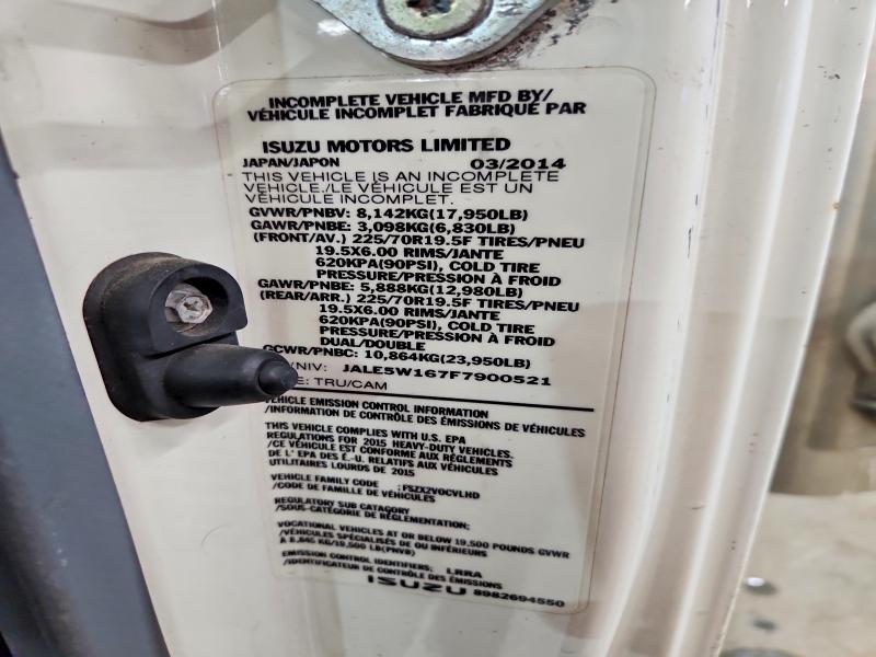 Продаж на аукціоні авто 2015 Isuzu Nqr, vin: JALE5W167F7900521, номер лоту: 79292365