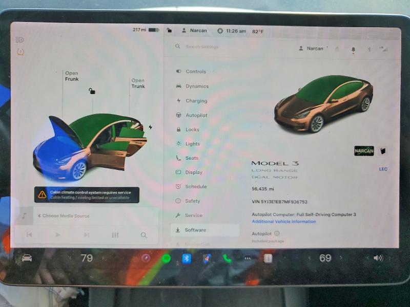78415925 :رقم المزاد ، 5YJ3E1EB7MF936753 vin ، 2021 Tesla Model 3 مزاد بيع