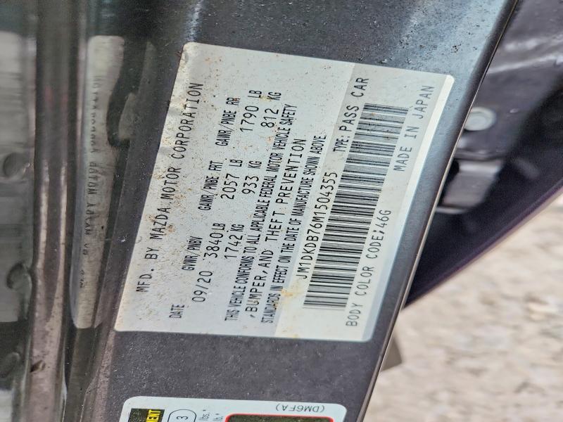 77533455 :رقم المزاد ، JM1DKDB76M1504355 vin ، 2021 Mazda Cx-3 مزاد بيع