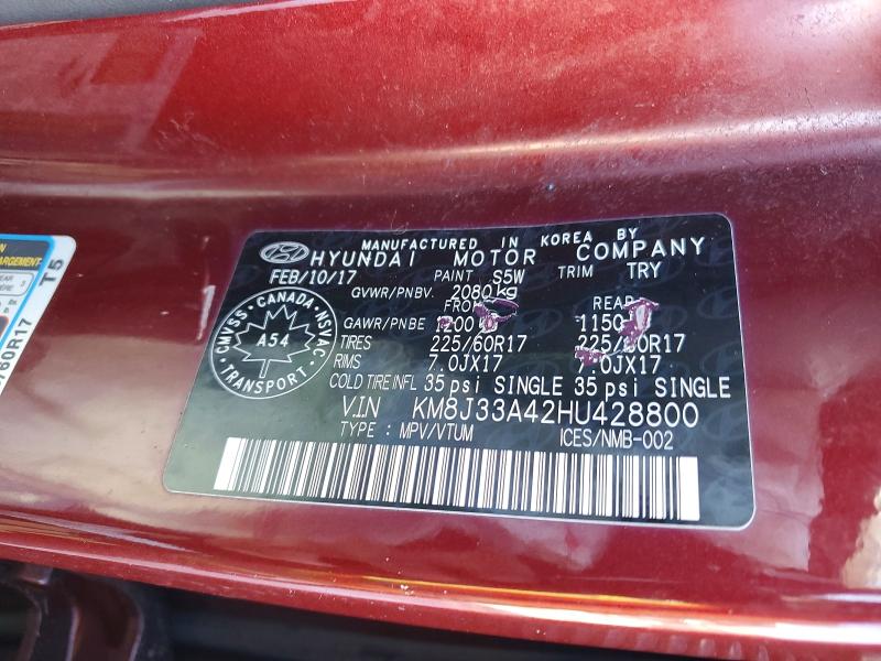 Aukcja sprzedaży 2017 Hyundai Tucson, vin: KM8J33A42HU428800, numer aukcji: 76154775