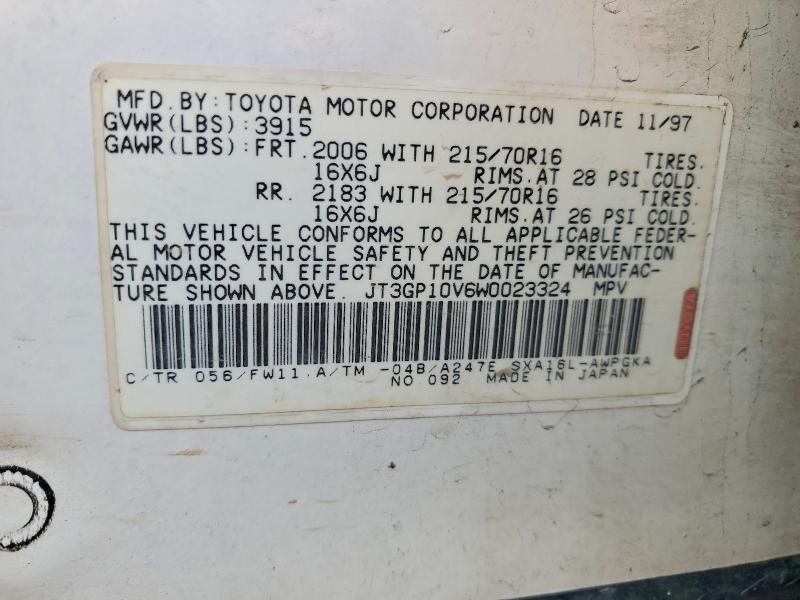 Продажа на аукционе авто 1998 Toyota Rav4, vin: JT3GP10V6W0023324, номер лота: 77751815