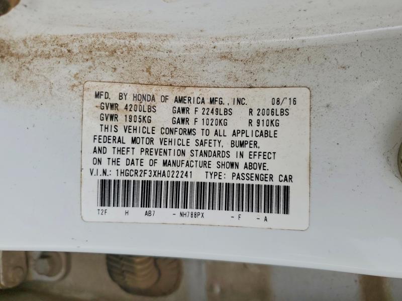 Продаж на аукціоні авто 2017 Honda Accord, vin: 1HGCR2F3XHA022241, номер лоту: 79002025