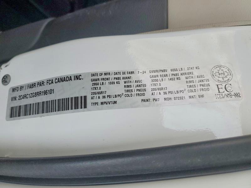 2024 Chrysler Grand Caravan მანქანა იყიდება აუქციონზე, vin: 2C4RC1ZG8RR196101, აუქციონის ნომერი: 76316165