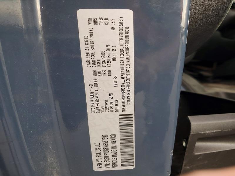 Продаж на аукціоні авто 2021 Ram Promaster 3500, vin: 3C6MRVJG6ME587390, номер лоту: 75405675