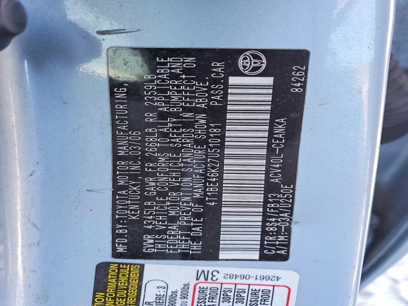 72121125 :رقم المزاد ، 4T1BE46K27U510181 vin ، 2007 Toyota Camry مزاد بيع