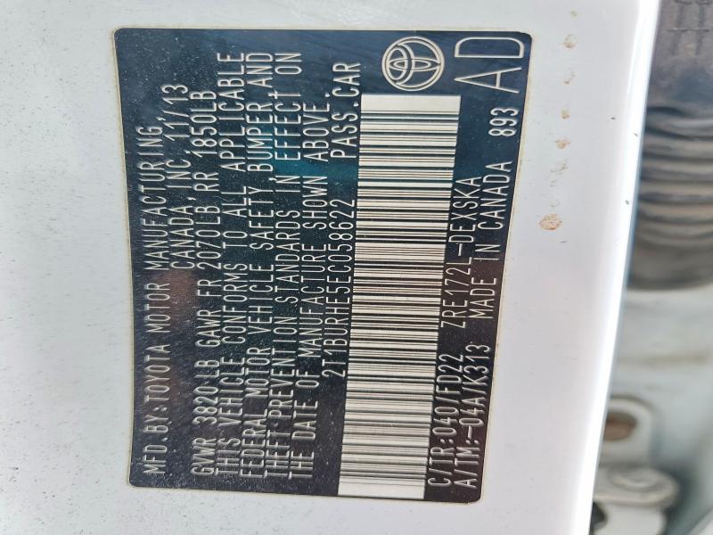 77782685 :رقم المزاد ، 2T1BURHE5EC058622 vin ، 2014 Toyota Corolla مزاد بيع