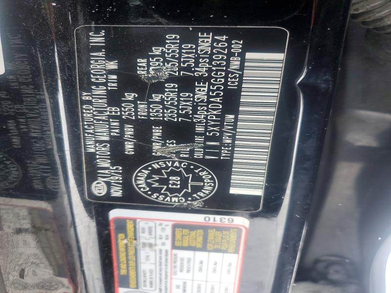 Aukcja sprzedaży 2016 Kia Sorento, vin: 5XYPKDA55GG139264, numer aukcji: 78694815
