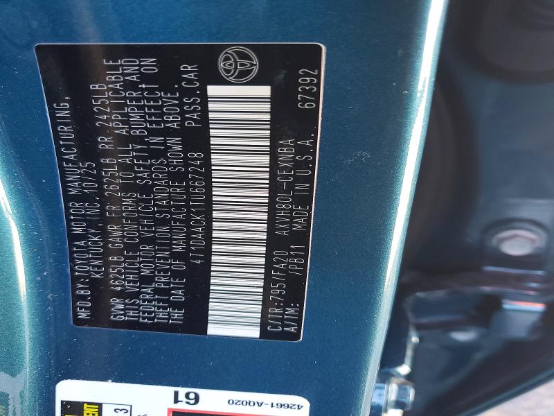 Aukcja sprzedaży 2026 Toyota Camry, vin: 4T1DAACK1TU667248, numer aukcji: 75560135