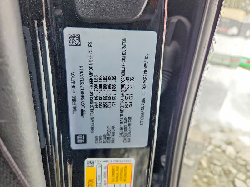 Aukcja sprzedaży 2024 Cadillac Escalade, vin: 1GYS4BKL7RR187644, numer aukcji: 78875545