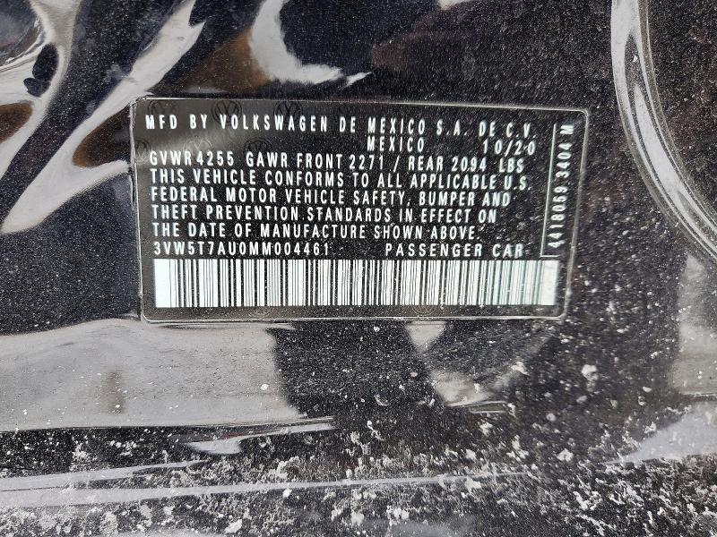 2021 Volkswagen Gti მანქანა იყიდება აუქციონზე, vin: 3VW5T7AU0MM004461, აუქციონის ნომერი: 74266135
