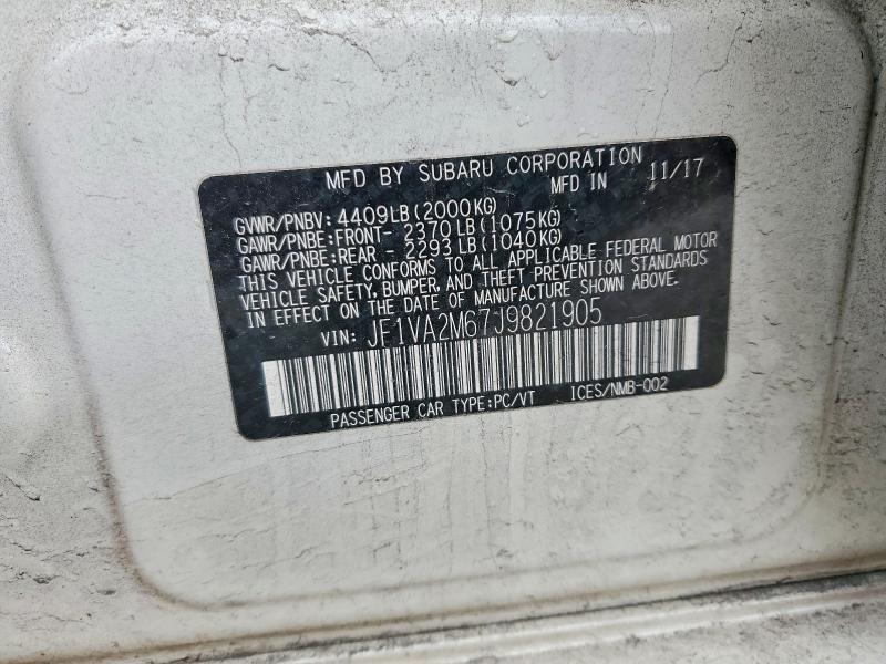 Aukcja sprzedaży 2018 Subaru Wrx, vin: JF1VA2M67J9821905, numer aukcji: 76639065
