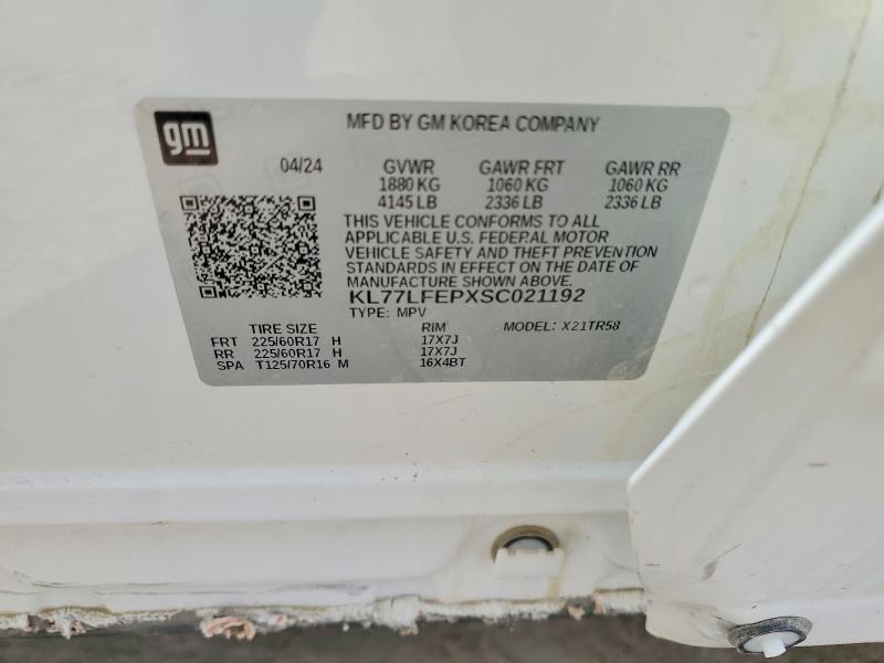 Aukcja sprzedaży 2025 Chevrolet Trax, vin: KL77LFEPXSC021192, numer aukcji: 76549585