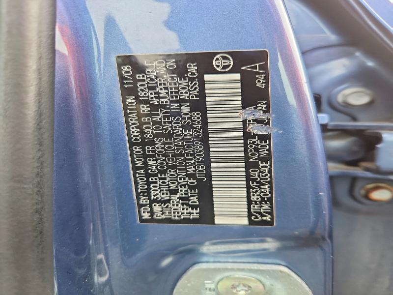 Aukcja sprzedaży 2009 Toyota Yaris, vin: JTDBT903891324688, numer aukcji: 77130085