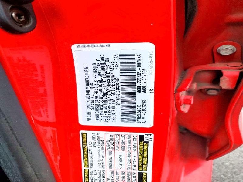 Aukcja sprzedaży 2004 Toyota Corolla Matrix, vin: 2T1KR32E04C238502, numer aukcji: 77405275