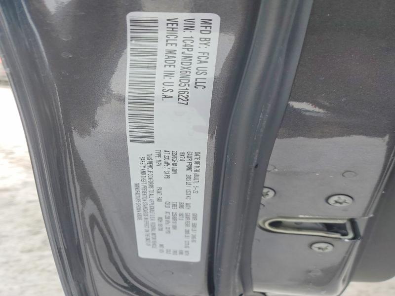 2022 Jeep Cherokee მანქანა იყიდება აუქციონზე, vin: 1C4PJMDX6ND516227, აუქციონის ნომერი: 75647795