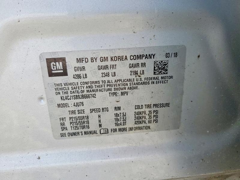 Продаж на аукціоні авто 2018 Buick Encore, vin: KL4CJ1SB9JB666742, номер лоту: 75756855