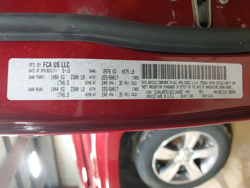 75264625 :رقم المزاد ، 1C4NJRFB1HD114495 vin ، 2017 Jeep Patriot مزاد بيع