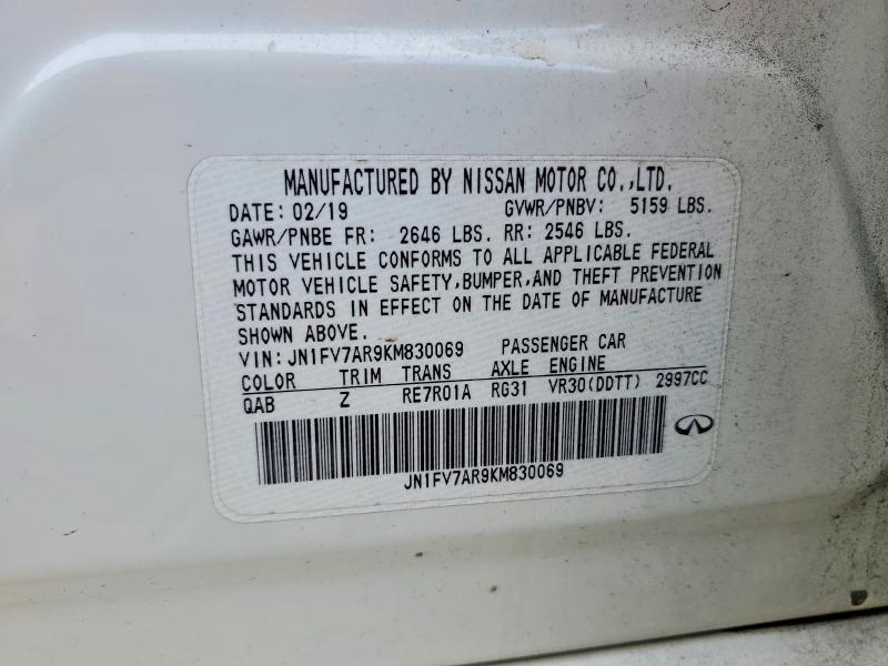 Продаж на аукціоні авто 2019 Infiniti Q50, vin: JN1FV7AR9KM830069, номер лоту: 76740915