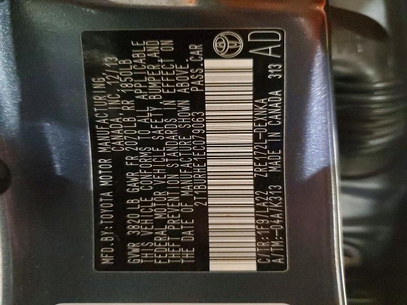 78032825 :رقم المزاد ، 2T1BURHE1EC079063 vin ، 2014 Toyota Corolla مزاد بيع