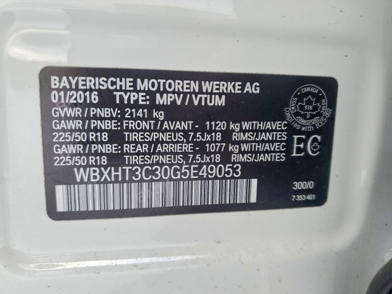 Продаж на аукціоні авто 2016 Bmw X1, vin: WBXHT3C30G5E49053, номер лоту: 99895105