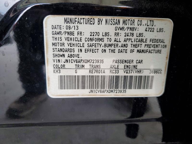 Aukcja sprzedaży 2013 Infiniti G37 Sedan, vin: JN1CV6APXDM723935, numer aukcji: 78991065
