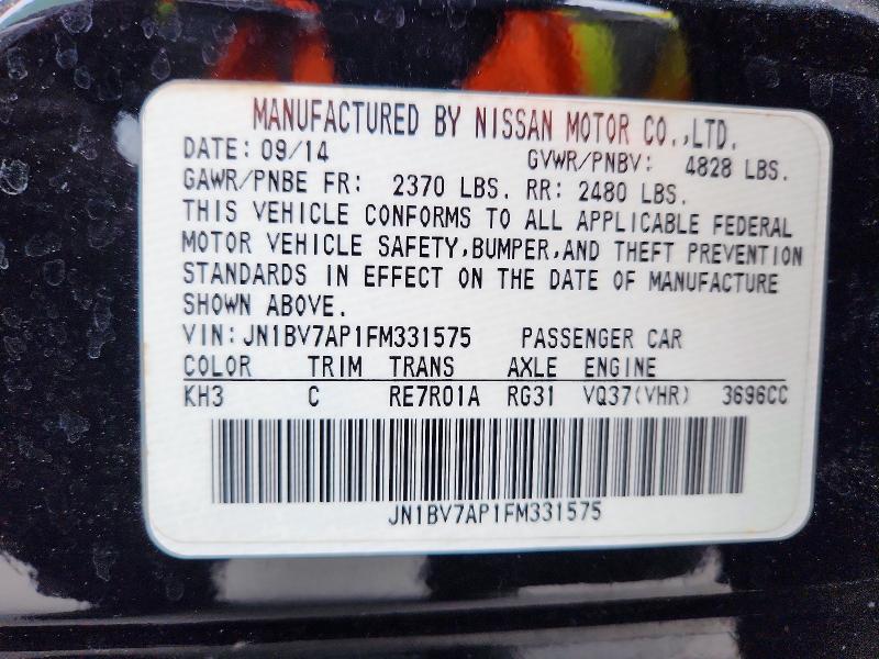 Продажа на аукционе авто 2015 Infiniti Q50, vin: JN1BV7AP1FM331575, номер лота: 75449035