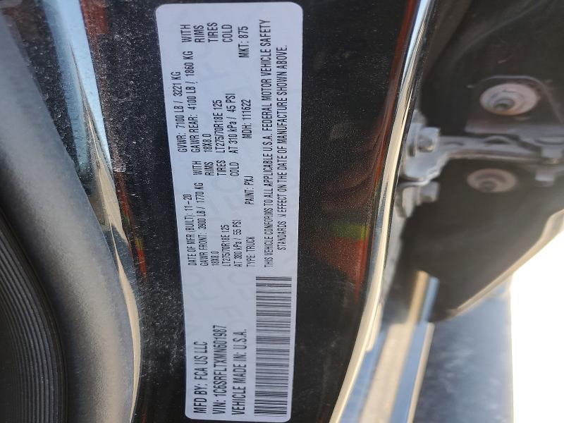 Aukcja sprzedaży 2021 Ram 1500, vin: 1C6SRFLTXMN601987, numer aukcji: 79031405