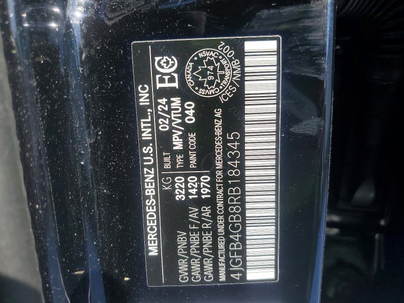 Aukcja sprzedaży 2024 Mercedes-benz Gle, vin: 4JGFB4GB8RB184345, numer aukcji: 78706085