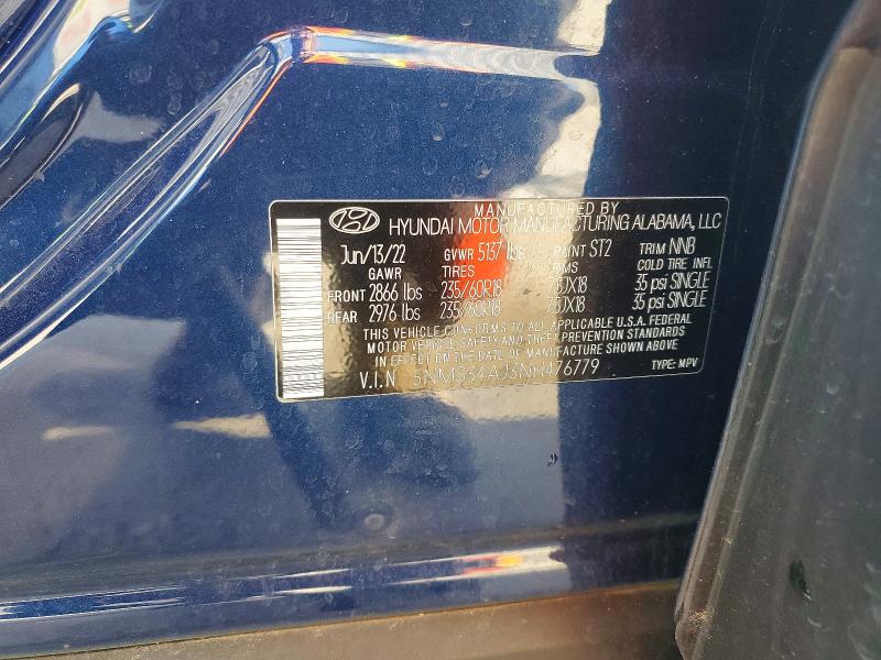 Продаж на аукціоні авто 2022 Hyundai Santa Fe, vin: 5NMS34AJ3NH476779, номер лоту: 76574105