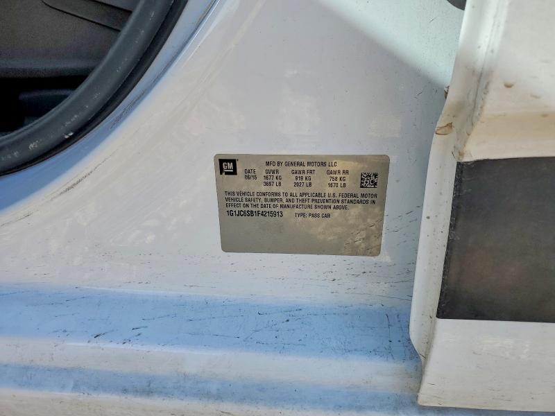 Продаж на аукціоні авто 2015 Chevrolet Sonic, vin: 1G1JC6SB1F4215913, номер лоту: 75450705
