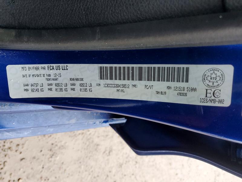 78069605 :رقم المزاد ، 1C3CCCCG3GN158512 vin ، 2016 Chrysler 200 مزاد بيع