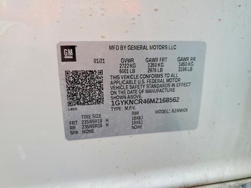77145445 :رقم المزاد ، 1GYKNCR46MZ168562 vin ، 2021 Cadillac Xt5 مزاد بيع