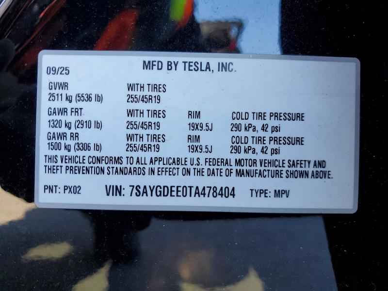 Aukcja sprzedaży 2026 Tesla Model Y, vin: 7SAYGDEE0TA478404, numer aukcji: 78703045